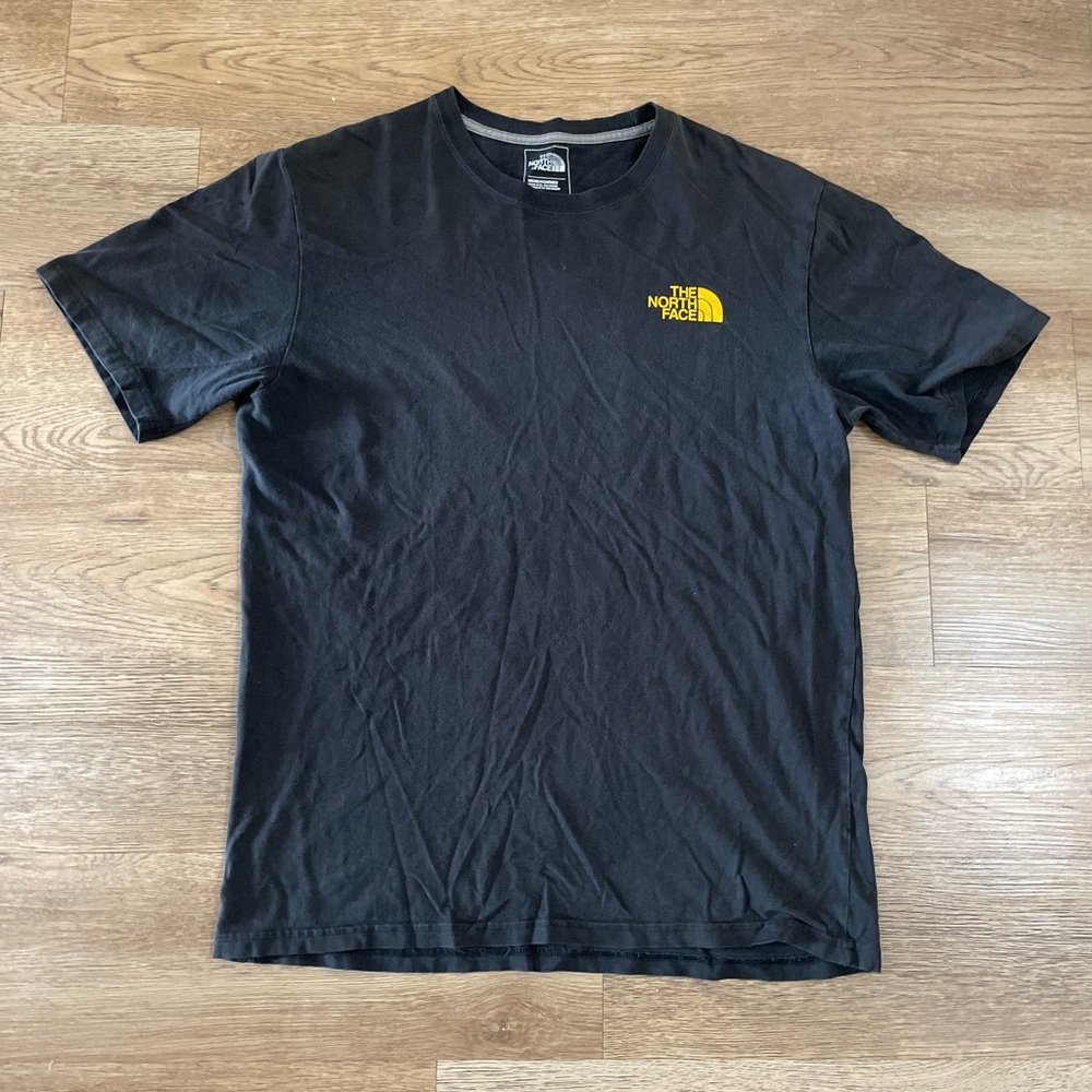 The North Face Men's Tee in Black with Yellow Logo